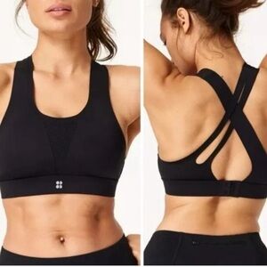 Sweaty Betty Black Cross-Back Sports Bra 32C
